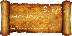Deák Ödön névjegykártya